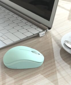 seenda Wireless Mouse, 2.4G Noiseless Mouse with USB Receiver - Portable Computer Mice for PC, Tablet, Laptop with Windows System - Mint Green A Mint Green 25 81aohAxtl5L