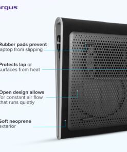 Targus 17 inch Dual Fan Lap Chill Mat - Soft Neoprene Laptop Cooling Pad, Heat Protection/Dispersion Laptop Cooler/Fan, USB-A Connection, Black Portable Lightweight Chill Mat 43 81aovZ2wzxL