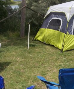 CORE 6 Person Instant Cabin Tent | Portable Large Pop Up Tent with Easy 60 Second Camp Setup for Family Camping | Included Hanging Organizer for Outdoor Camping Accessories Dark Gray/Green 51 81ap5FIyqUL