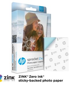 HP Sprocket 2x3 Premium Zink Sticky Back Photo Paper (20 Sheets) Compatible with HP Sprocket Photo Printers. 29 81apBwzmiLL