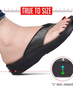 AEROTHOTIC Women's Comfortable Arch Support Summer Orthotic Flip Flops Sandals 9 Crystal Black 29 81aqLQis3VL