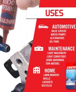 Loctite Threadlocker Blue 242 - Removable Thread Lock Glue for Nuts, Bolts, & Fasteners, Medium Strength Screw Glue to Prevent Loosening & Corrosion - 6 ml, 1 Pack 0.2 Fl. Oz (Pack of 1) 24 81ar3yBjM L