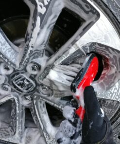 Mothers Car Wash Brush, Wheel and Fender Brush, Short Handle Tire Cleaner for Car Detailing, 10 Inch, Red/Black Standard 44 81asAZGOFLL