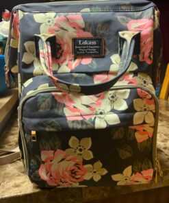 Srotek Diaper Bag Backpack Floral Baby Bag Water-Resistant Baby Nappy Bag with Insulated Water Bottle Bag/Changing Pad for Women/Girls/Mum (Flower Pattern) 38 81asxzs1IuL