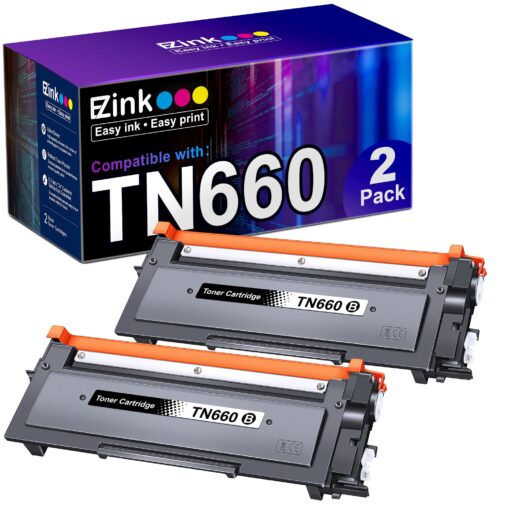 E-Z Ink (TM Compatible TN660 Toner Cartridge Replacement for Brother TN660 TN-660 TN 660 TN630 Compatible with HL-L2300D HL-L2380DW HL-L2320D DCP-L2540DW MFC-L2700DW MFC-L2685DW Printer (2 Black)