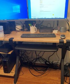 SEI Furniture Langston Spacious A Frame 2 Fixed Shelves Desk, Espresso 49 81atmO9RpKL