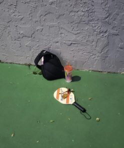 Pickleball Paddle | Rally Meister Beginner Pickle Ball Paddle | Wood Paddle with Comfort Cushion Grip & Safety Strap | USAPA Approved | Lightweight and Durable | Great Fun for All Ages 7 x 15.5" With Green Pickleballs 13 81av4lfsJAL