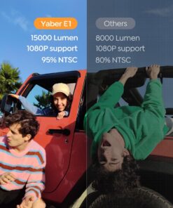 Alternative view of [Electric Focus]Mini Projector with 5G WiFi and Bluetooth 5.2,YABER 15000 Lumen 1080P Outdoor Projector Support ±40° Keystone Correction,Portable Projector for Phone/ TV Stick/Laptop/PS5 white mini
