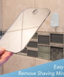 The Shave Well Company Original Anti-Fog Shaving Mirror | Fogless Bathroom Shower Mirror with Handheld Option for Men and Women | Hanging Shower Mirror Includes Long-Lasting Removable Adhesive Hook Original Mirror 27 81ax2teFfkS