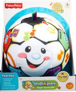 Fisher-Price Laugh & Learn Baby Musical Learning Toy, Singin’ Soccer Ball Plush With Songs Sounds & Phrases For Ages 6+ Months Retail Packaging 21 81axP7Ml5LL