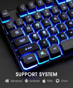 Rii Gaming Keyboard and Mouse Set, 3-LED Backlit Mechanical Feel Business Office Keyboard Colorful Breathing Backlit Gaming Mouse for Working or Primer Gaming,Office Device (RK108) 23 81axo1jrVeL