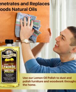 PARKER & BAILEY LEMON OIL POLISH - Natural Lemon Scented Wood Cleaner & Furniture Polish, Cleans, Renews, Restores & Rejuvenates Wood Surfaces, 16oz 17 81axrIQbDRL