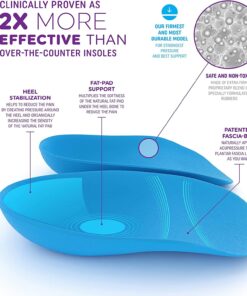 Heel That Pain Plantar Fasciitis Insoles | Heel Seats Foot Orthotic Inserts, Heel Cups for Heel Pain and Heel Spurs | Patented, Clinically Proven, 100% Guaranteed | Blue, Medium (W 6.5-10, M 5-8) Blue Firm Rubber Medium (Women's 6.5-10, Men's 5-8) 19 81ayDS3inmL