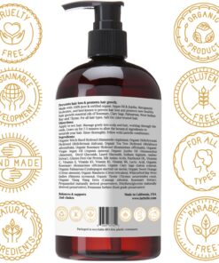 Laritelle Organic Shampoo 17.5 oz. Argan Oil, Rosemary, Palmarosa. Promotes Hair Growth, Prevents Hair Loss. GF Shampoo 17.5 Ounce Sensual Bliss 15 81ayL6AJVPL