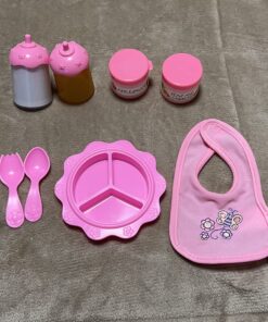 Melissa & Doug Mine to Love Time to Eat Doll Accessories Feeding Set (8 pcs) , Pink 14.3 x 11.2 x 2.8 Multi-color 27 81b oRwNZUL