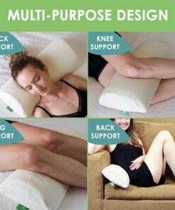 Cushy Form Bolster Pillow for Lumbar and Leg Support - 20.5 x 8 x 4.5 Inches Half Moon Memory Foam Cushion for Stomach, Back & Side Sleepers - Roll Pillows for Back and Neck w/Washable Cover Semi Roll - 4.5" 39 81b06o43sAL 1