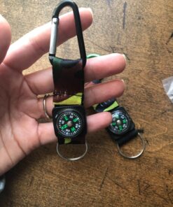 Alternative view of Camouflage Army Belt Clip Toy Compass Carabiner Keychains - Party Apparel Accessories - 12 Pieces