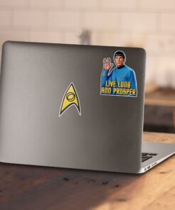 Popfunk Classic Star Trek Spock Live Long and Prosper T Shirt & Stickers Large Star Trek - Charcoal 11 81b2nkuxf6L