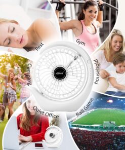 Karecel Rechargeable Fan Battery Operated Mini Desk Fan, 3 Speeds USB Personal Fan Portable Small Table Quiet Fan with True Long Life Battery, Strong Wind Desktop Fan for Travel Camping Office Home White 29 81b3vhuaXOL