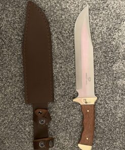 Mossy Oak 14-inch Bowie Knife, Full-tang Fixed Blade, Wood Handle Hunting Knife with Leather Sheath for Camping, Hiking, Survival 57 81b4thTRcqL