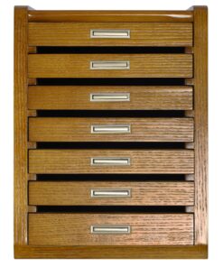 Collector's Knife Display Case Tool Storage Holder Cabinet Drawers Pocket Watch Collection Showcase Walnut Finish 19 81b5mAHNGL
