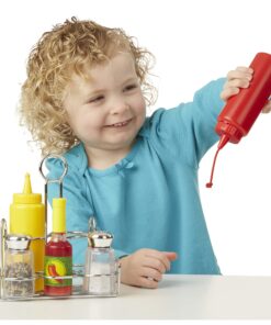 Alternative view of Melissa & Doug Condiments Set (6 pcs) - Play Food, Stainless Steel Caddy
