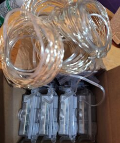 YIHONG 4 Set Fairy Lights Battery Operated Christmas String Lights with Remote Timer for 8 Modes Twinkle Lights 16.4 feet 50 LED Firefly Lights -White 37 81b7aGspfL