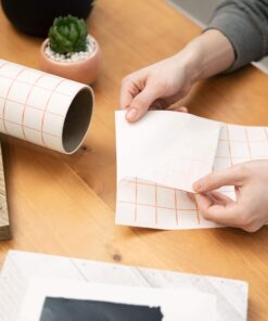 Angel Crafts Transfer Paper Tape: Craft Transfer Tape for Vinyl Application with Red Grid Lines - Self Adhesive Roll Compatible with Cricut, Silhouette Cameo - 6 Inch by 50 Feet 1 Pack White 27 81b8ZtDjapL 1