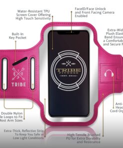 TRIBE Running Phone Holder Armband. iPhone & Galaxy Cell Phone Sports Arm Bands for Women, Men, Runners, Jogging, Walking, Exercise & Gym Workout. Fits All Smartphones. Adjustable Strap, CC/Key Pocket L: iPhone+/Pro Max/XR/XS Max/Galaxy+/Ultra/Note 14 81b8dGYCOL