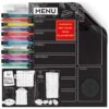 Arteza Dry Erase Magnetic Chalkboard Menu Planner Set (16" x 12" Black Dry Erase Board, 9" x 6" Kitchen Conversion Chart, 12 Colorful fine tip Markers, Microfiber Sponge, Spray Bottle) 16 x 12 Inches 27 81bC0gvhMQL