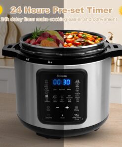 Electric Pressure Cooker: 6 Quart 9-in-1 Multi-Functional Built-in 11 Presets Programs Pressure Pot, Multi Cooker, Slow Cooker, Rice Cooker, Steamer, Sauté, Yogurt Maker, Warmer & Sterilizer 6 Quarts 26 81bCMZ0vK0L