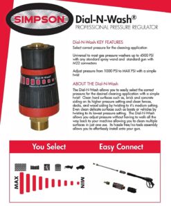 SIMPSON Cleaning Dial-N-Wash Adjustable Pressure Regulator 4500 PSI 5 81bDgcnPseL