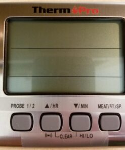 ThermoPro TP-17 Dual Probe Digital Cooking Meat Thermometer Large LCD Backlight Food Grill Thermometer with Timer Mode for Smoker Kitchen Oven BBQ, Silver 2 Probes 36 81bFAiOzD L