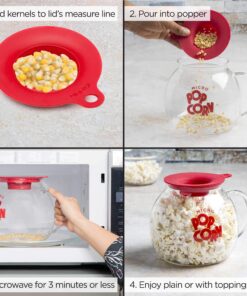 Ecolution Micro-Pop Popper, Glass Microwave Popcorn Maker with Dual Function Lid, 3 Qt 19 81bFCTDsxmL