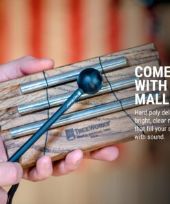 TreeWorks Chimes Energy Chime with Mallet for Meditation, Sound Healing or Yoga, 3 Notes –– Made in U.S.A. –– Long Resonance with Brilliant Tone, Solid Tennessee Hardwood Mantle (TRE420) three tone 13 81bFwmXLkL