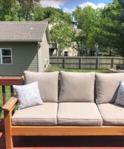 QILLOWAY Polyester Outdoor Chair Cushion Set,Outdoor Cushions for Patio Furniture.Tan/Grey Tan/Grey 26 81bFyXgVPzL