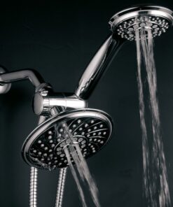 HotelSpa 30 Setting 6" Rainfall Shower Head and Handheld Shower Dual 3-Way Shower Combo with Extra Long Premium 6 ft Stainless Steel Shower-Hose Chrome with 6 ft Hose 18 81bHnDZ9cgL