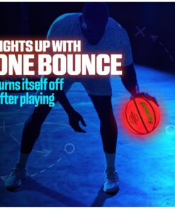 GlowCity Glow in The Dark Basketball for Teen Boy - Glowing Red Basket Ball, Light Up LED Toy for Night Ball Games - Sports Stuff & Gadgets for Kids Age 8 Years Old and Up Rubber (No Pump) 24 81bINMSoqL