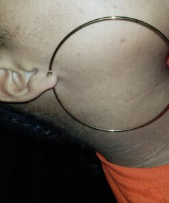 Amazon Essentials Stainless Steel Rounded Tube Hoop Earrings (50mm) Yellow Gold 60 mm 17 81bIvgnJ9PL