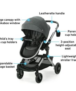 Graco Modes Nest Travel System, Includes Baby Stroller with Height Adjustable Reversible Seat, Pram Mode, Lightweight Aluminum Frame and SnugRide 35 Lite Elite Infant Car Seat, Sullivan Modes Nest w/ Height-Adjustable Seat 33 81bKC61aRSL