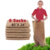 Alytree 6 Pack Burlap Potato Sack Race Bags, 24"x40" Outdoor Lawn Games for Kids & Adults, Outside yard games for Birthday Party, Field Day Family Reunion, Carnival, Easter, Halloween, 4th of July 6 Count (Pack of 1) 24 81bKy1rkVL