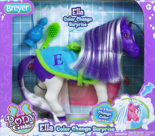 Breyer Color Changing Bath Toy | Ella the Horse | Purple / White with Surprise Pink Color | 7" x 7.5" |Ages 2+ | Model #7107 Ella Horse