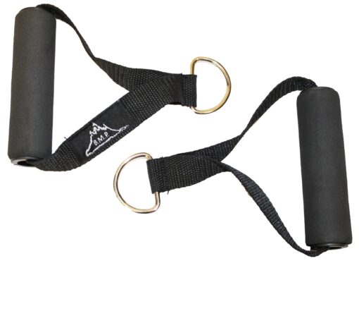 Black Mountain, Heavy Duty Resistance Band Handles, Cable Machine Compatible, Black, 2 Count