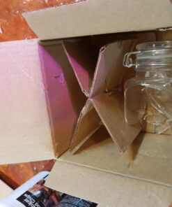 3 1/4" Square Glass 3oz Jar with Hinge Glass Lid for Home Kitchen, Arts & Crafts Projects, Decoration, Snack Foods and Sauces (4 Pack) by Super Z Outlet 26 81bNaKeUvYL 1