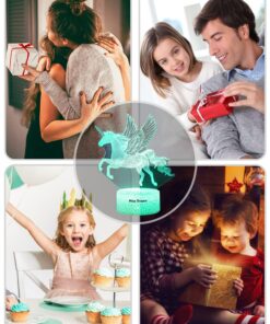 Nice Dream Unicorn Night Light for Kids, 3D Night Lamp, 16 Colors Changes with Remote Control, Room Decor, Christmas Gifts for Children Girls 01-Unicorn 13 81bOHzN9csL