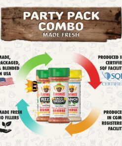Party Combo Pack, Spice and Seasoning Gift Set, Pack of 3 - Pizza, Ranch, Taco Tuesday - Premium All Natural & Healthy Spice Blend - Low Sodium Chicken, Beef, Seafood, Salad, Vegetable, Tacos, Pizza Grilling Seasonings - BBQ & Steak Rub by Flavor God 14 81bPbNTN9vL