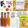 DIY ARTISAN HOT SAUCE MAKING KIT Everything Included | Grilling Sauce Best Gift For Dad, Husband, Friend, & Loved Ones| Make Your Own Hot Sauce | Quality Ingredients Gourmet Dried Hot & Spicy Peppers with 6 Unique Recipes, 3 Bottles Christmas Gift