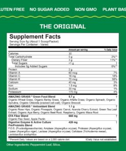 Amazing Grass Greens Blend Superfood: Super Greens Powder Smoothie Mix for Boost Energy ,with Organic Spirulina, Chlorella, Beet Root Powder, Digestive Enzymes & Probiotics, Original, 60 Servings Superfood - Original 60 Servings (Pack of 1) 23 81bSy6NOPkS