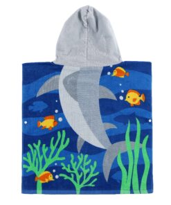 Alternative view of PERYOUN Child 100% Cotton Hooded Towel 24 x 48 inches (BlueShark) Blue