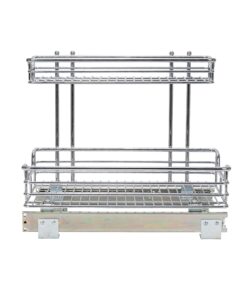Household Essentials Glidez Multipurpose Chrome-Plated Steel Pull-Out/Slide-Out Storage Organizer for Under Sink or Under Cabinet Use - 2-Tier Design - Fits Standard Size Cabinet or Shelf, Chrome Undersink 12.25" - Standard 36 81bTg RNUnL